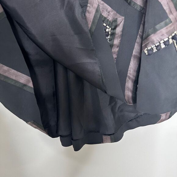 Chloe Vintage Silk Beaded Mini Dress Black Navy Size 4, EU 36 - Picture 11 of 16